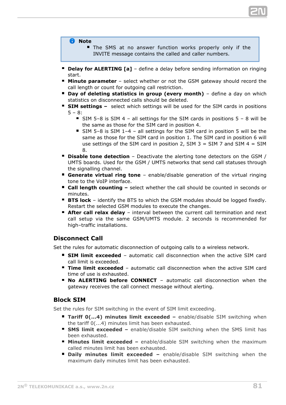 2N StarGate/BlueTower v5.2 User Manual | Page 81 / 162