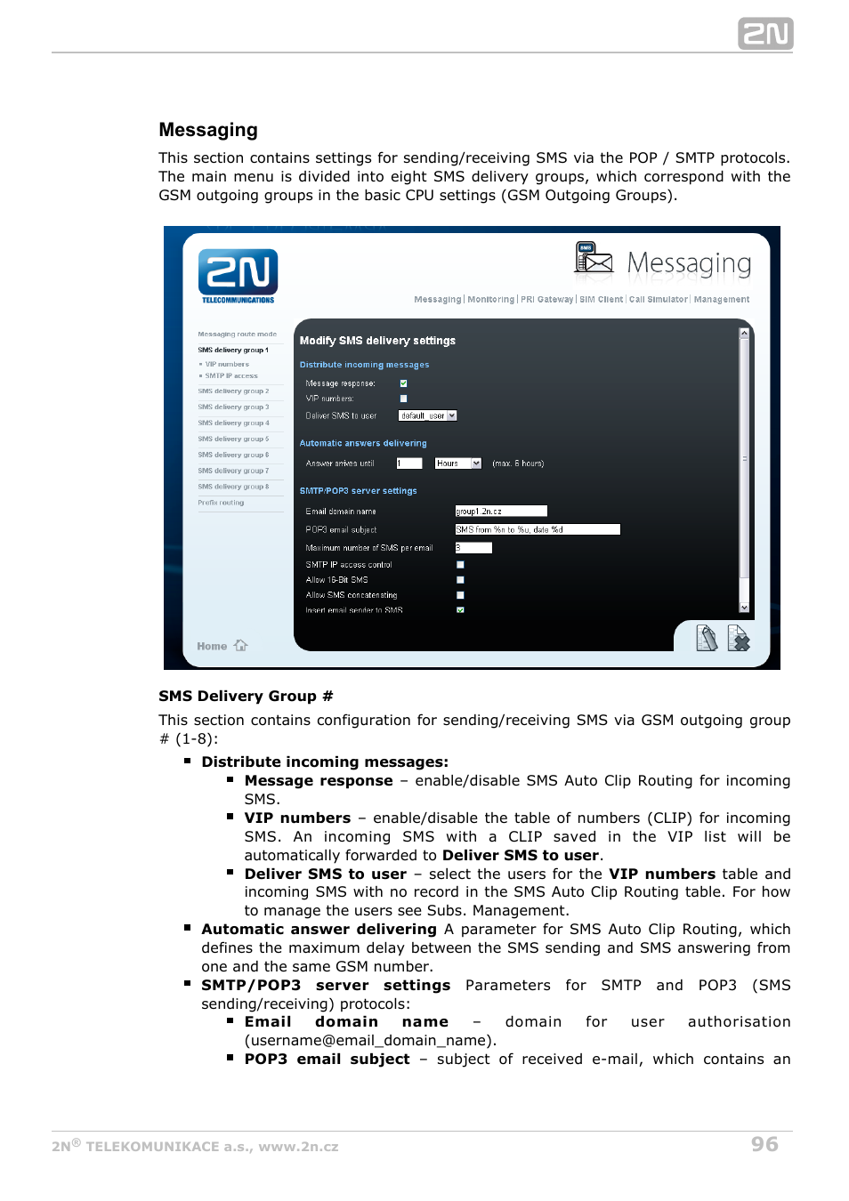 Messaging | 2N StarGate/BlueTower v5.2 User Manual | Page 96 / 162