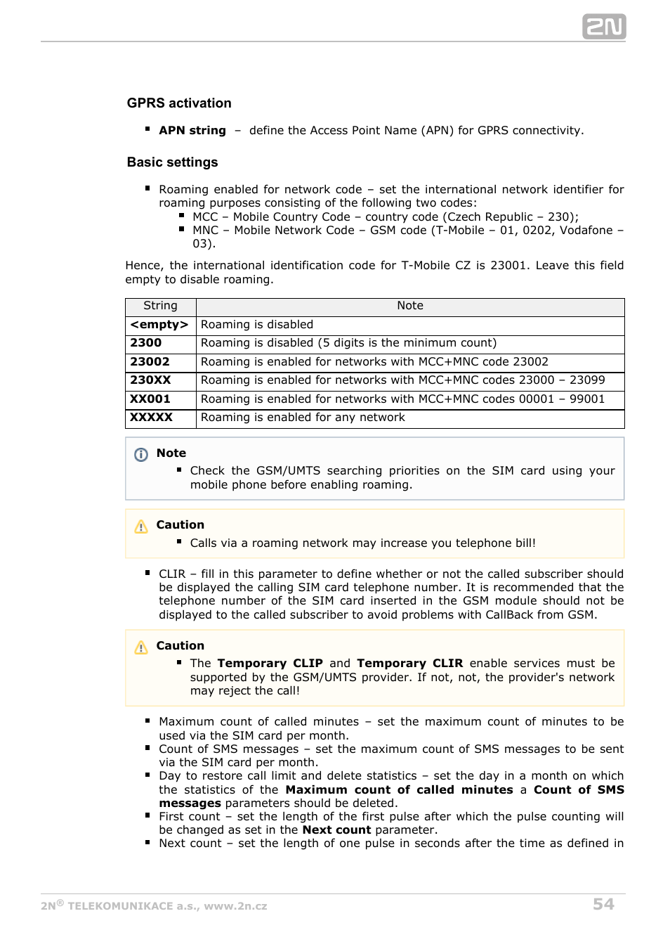 2N VoiceBlue Next v3.7 User Manual | Page 54 / 111