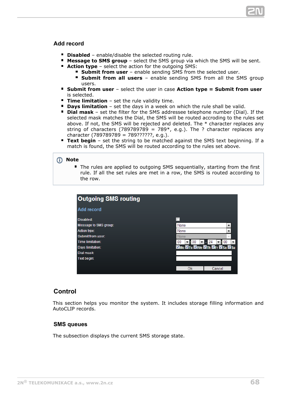 Control | 2N VoiceBlue Next v3.7 User Manual | Page 68 / 111