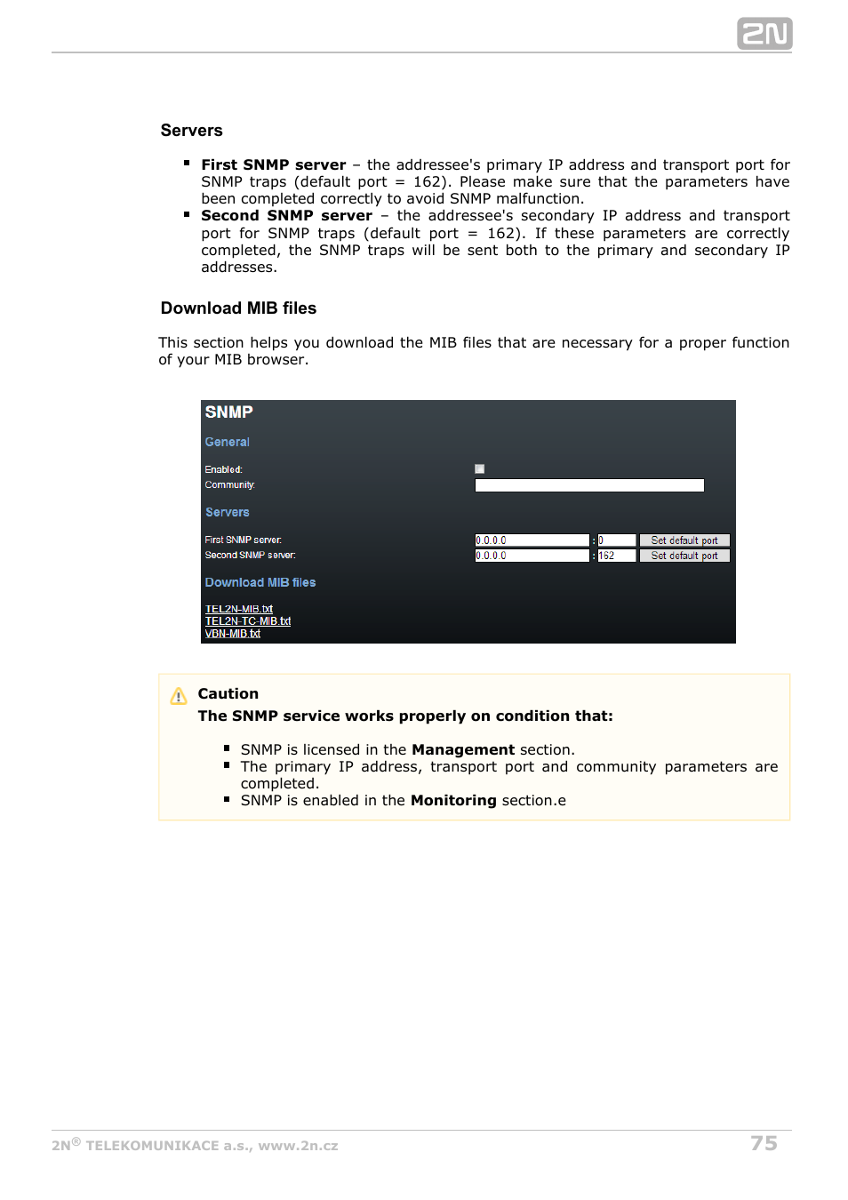 2N VoiceBlue Next v3.7 User Manual | Page 75 / 111
