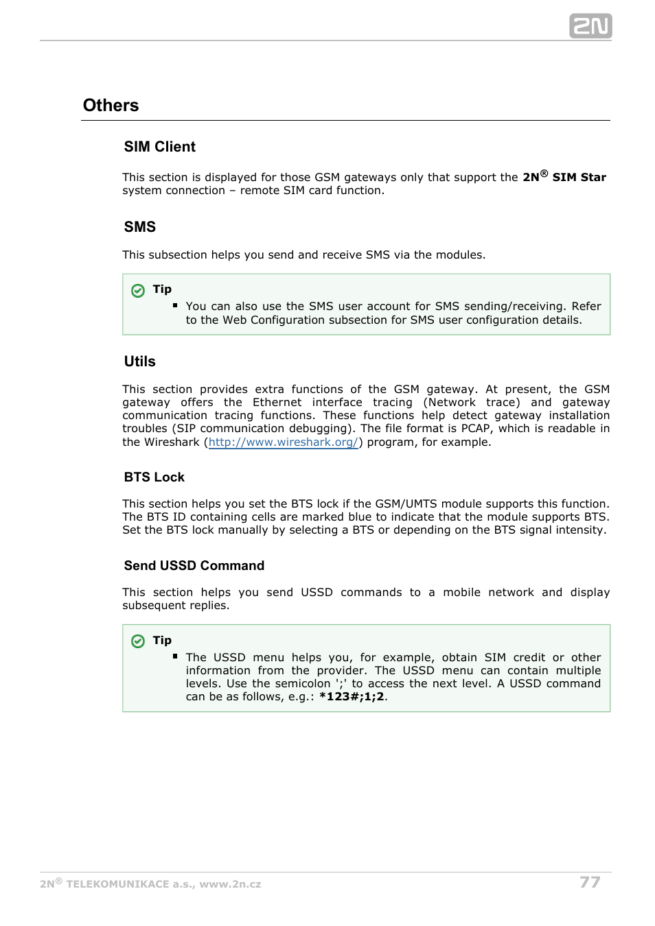 Others, Sim client, Utils | 2N VoiceBlue Next v3.7 User Manual | Page 77 / 111