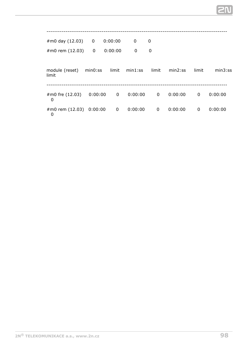 2N VoiceBlue Next v3.7 User Manual | Page 98 / 111