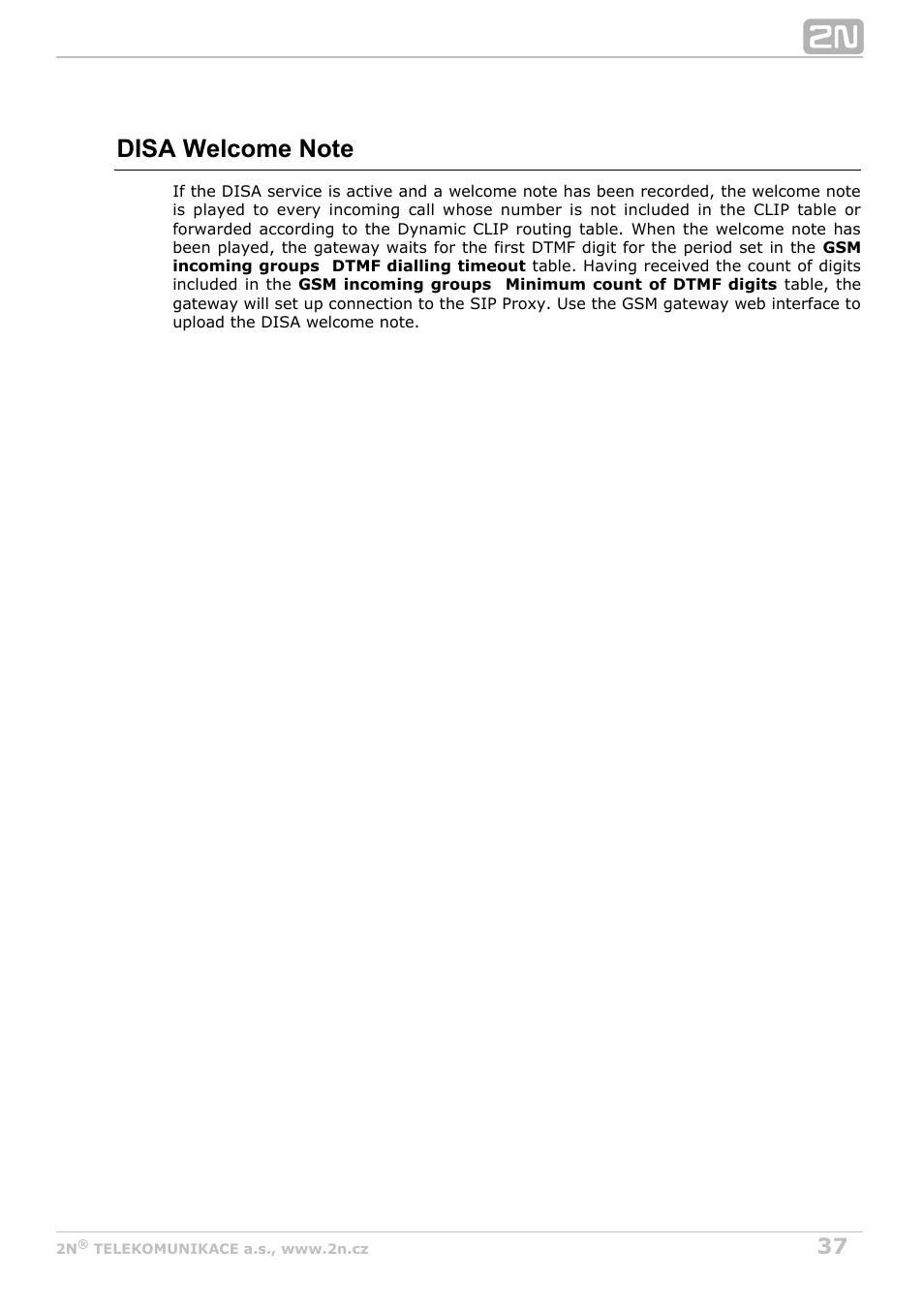 2N VoiceBlue Next v3.6 User Manual | Page 37 / 110