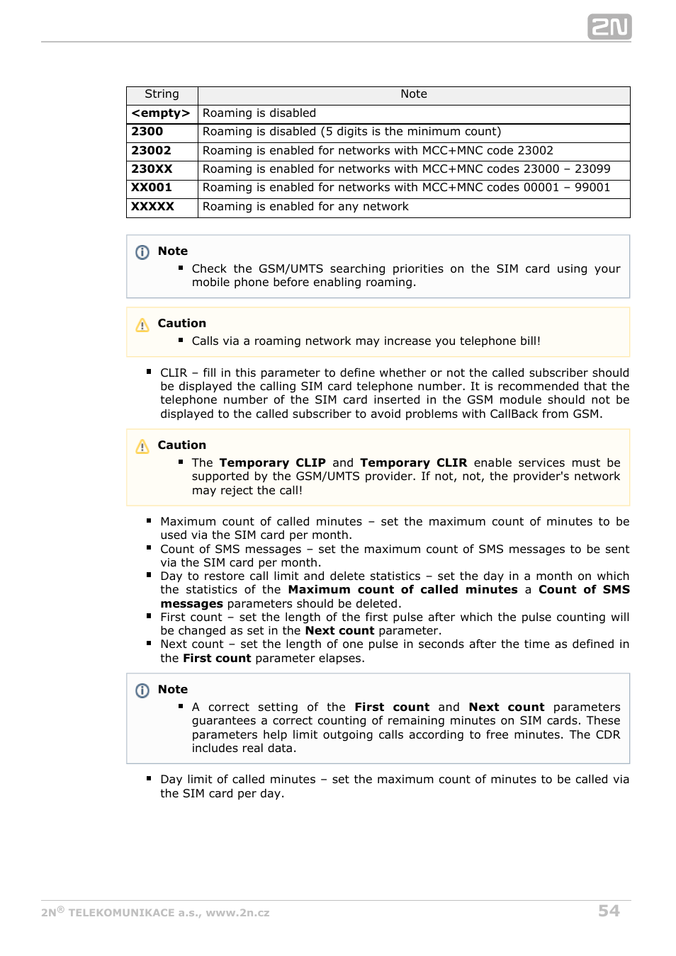 2N VoiceBlue Next v3.6 User Manual | Page 54 / 110