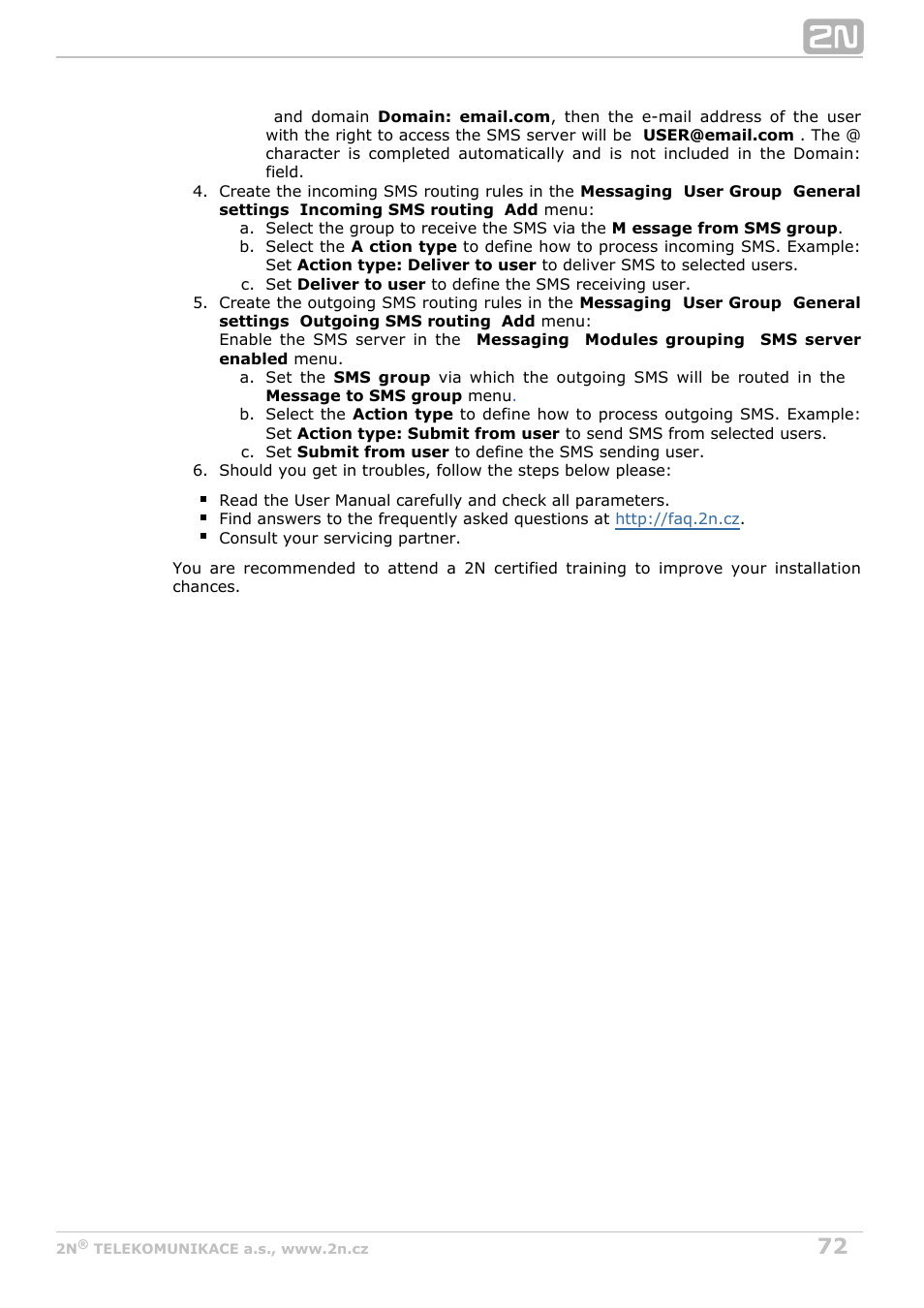 2N VoiceBlue Next v3.6 User Manual | Page 72 / 110