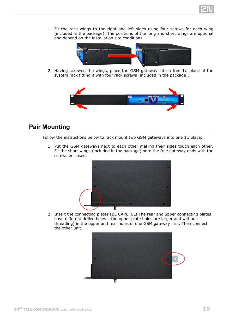 Pair mounting | 2N VoiceBlue Next v3.5 User Manual | Page 19 / 108