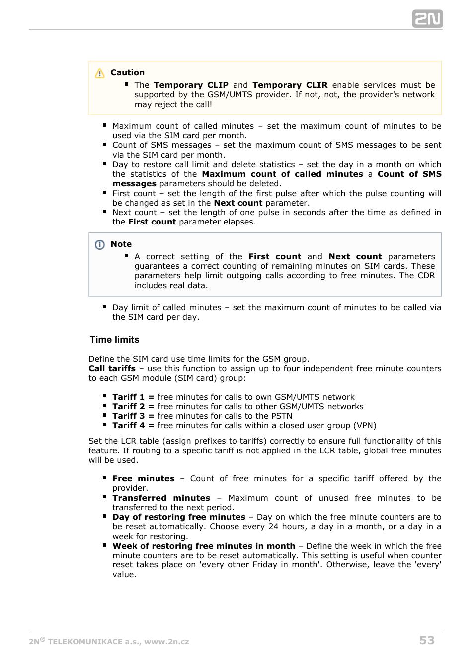 2N VoiceBlue Next v3.5 User Manual | Page 53 / 108