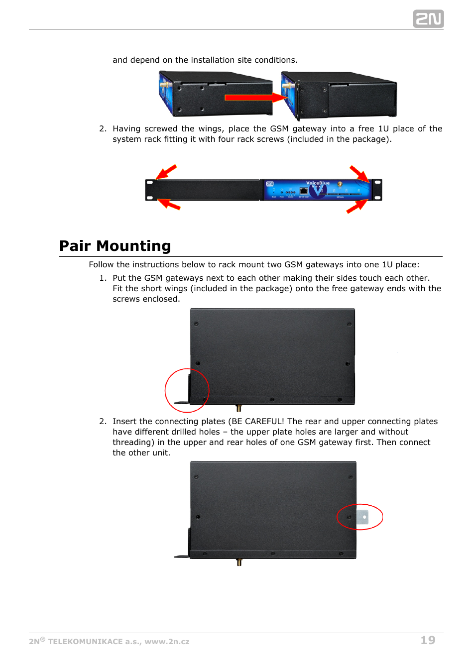 Pair mounting | 2N VoiceBlue Next v3.4 User Manual | Page 19 / 112