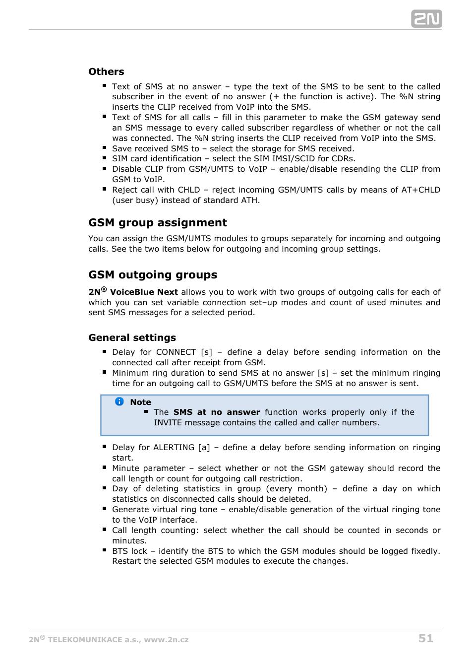 Gsm group assignment, Gsm outgoing groups | 2N VoiceBlue Next v3.4 User Manual | Page 51 / 112