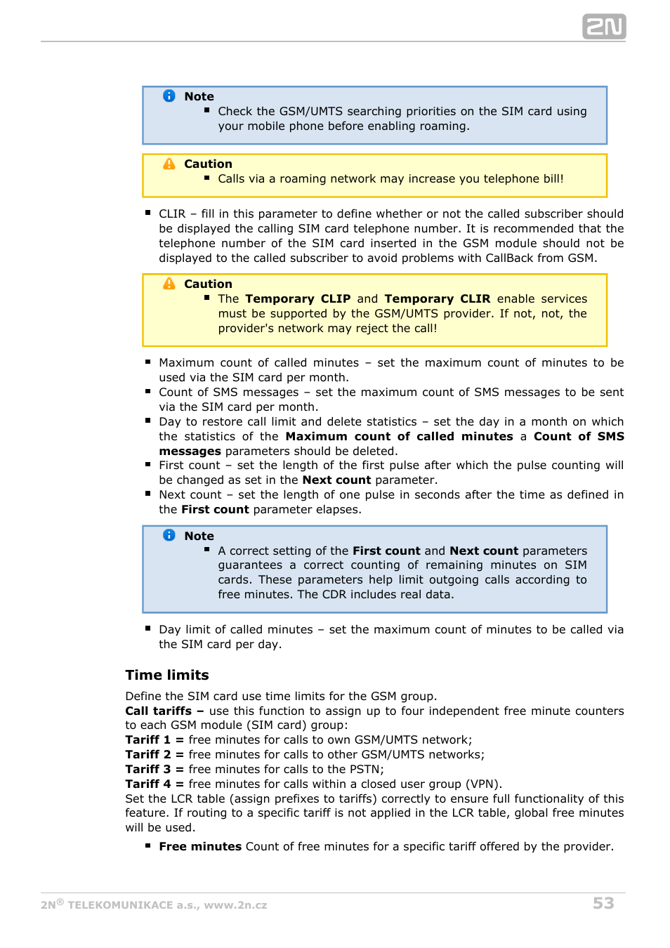 2N VoiceBlue Next v3.4 User Manual | Page 53 / 112