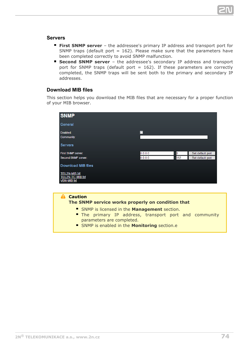 2N VoiceBlue Next v3.4 User Manual | Page 74 / 112