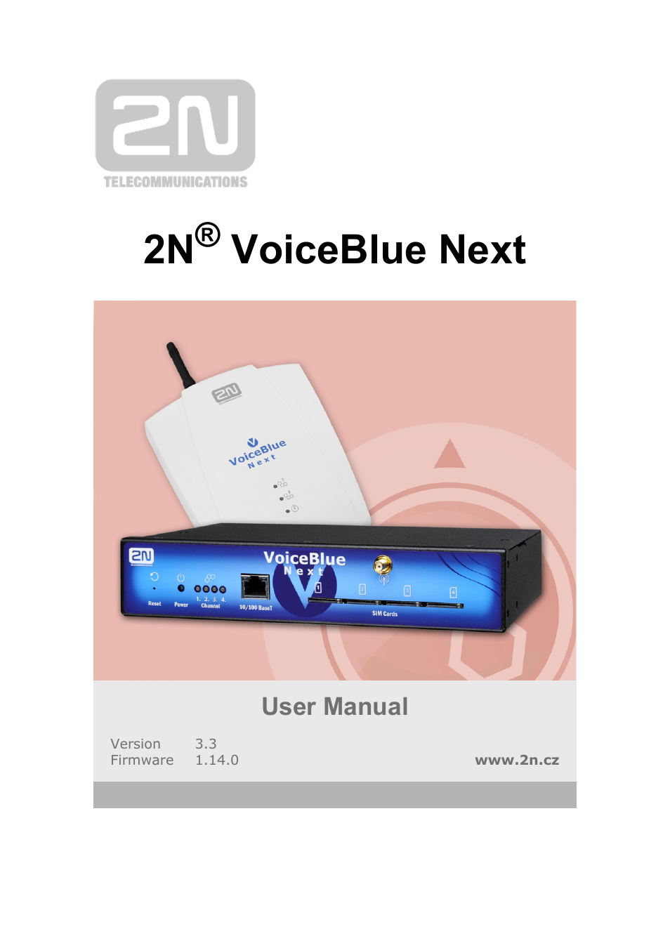 2N VoiceBlue Next v3.3 User Manual | 108 pages
