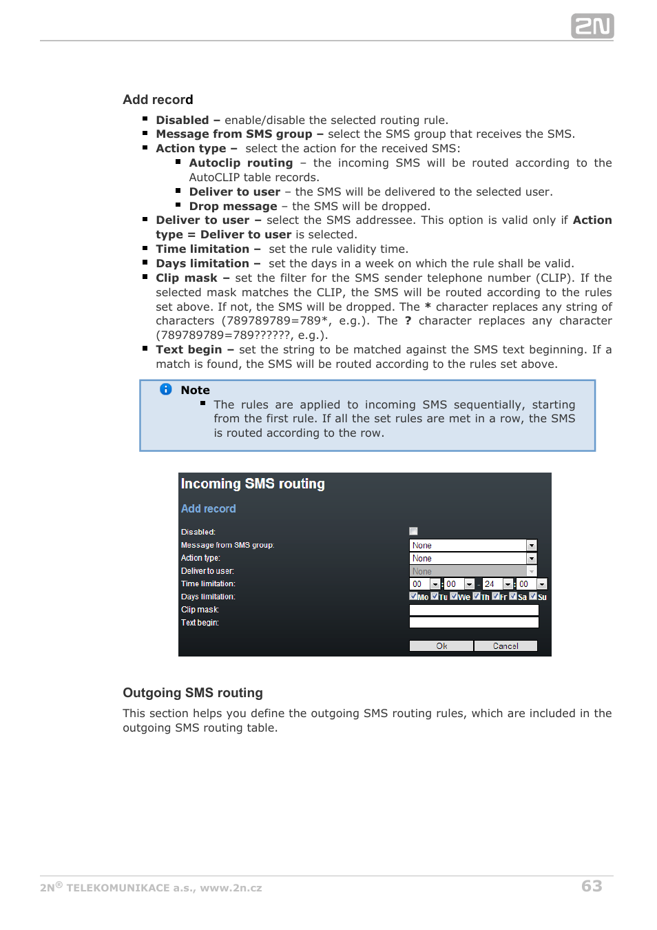 2N VoiceBlue Next v3.3 User Manual | Page 63 / 108