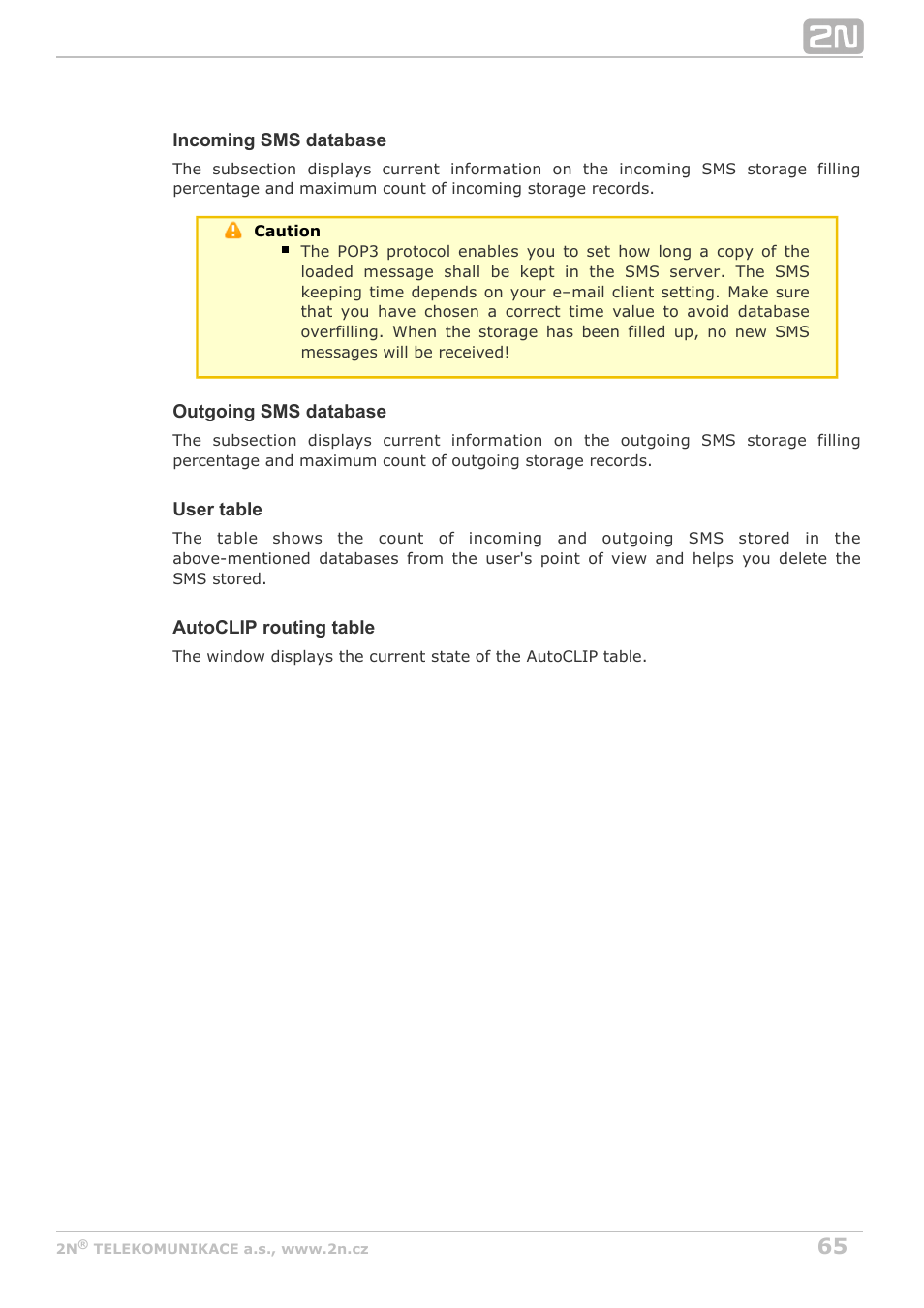 2N VoiceBlue Next v3.3 User Manual | Page 65 / 108