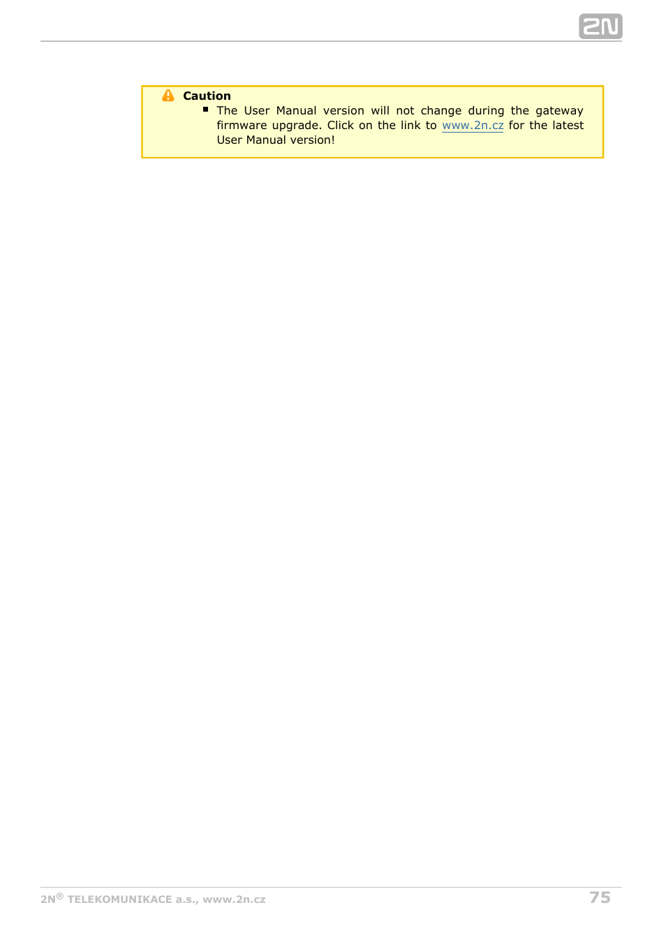 2N VoiceBlue Next v3.3 User Manual | Page 75 / 108