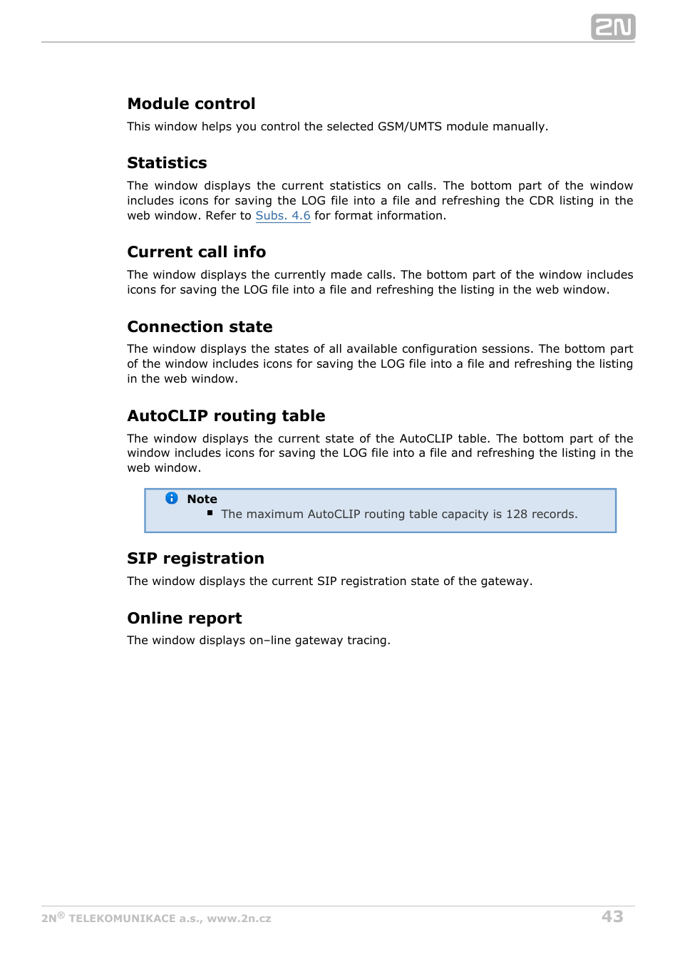 2N VoiceBlue Next v3.2 User Manual | Page 43 / 108