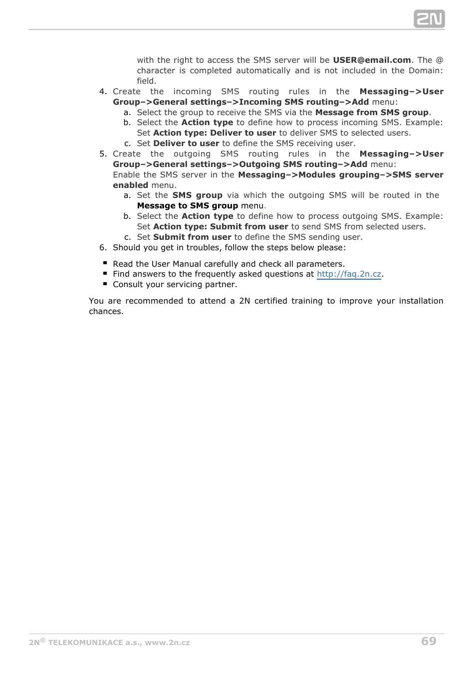 2N VoiceBlue Next v3.2 User Manual | Page 69 / 108