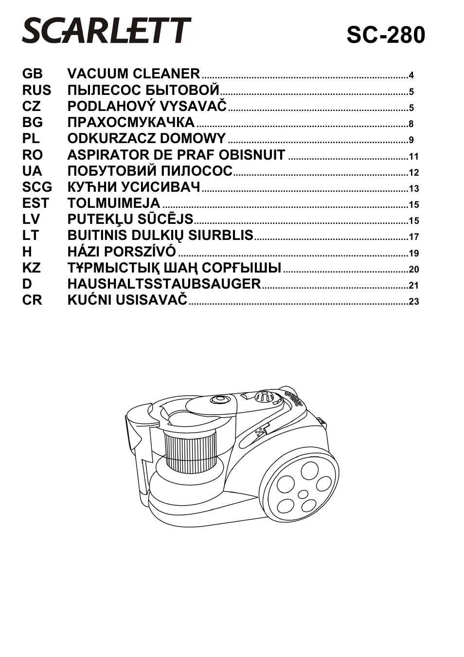 Scarlett SC-280 User Manual | 18 pages