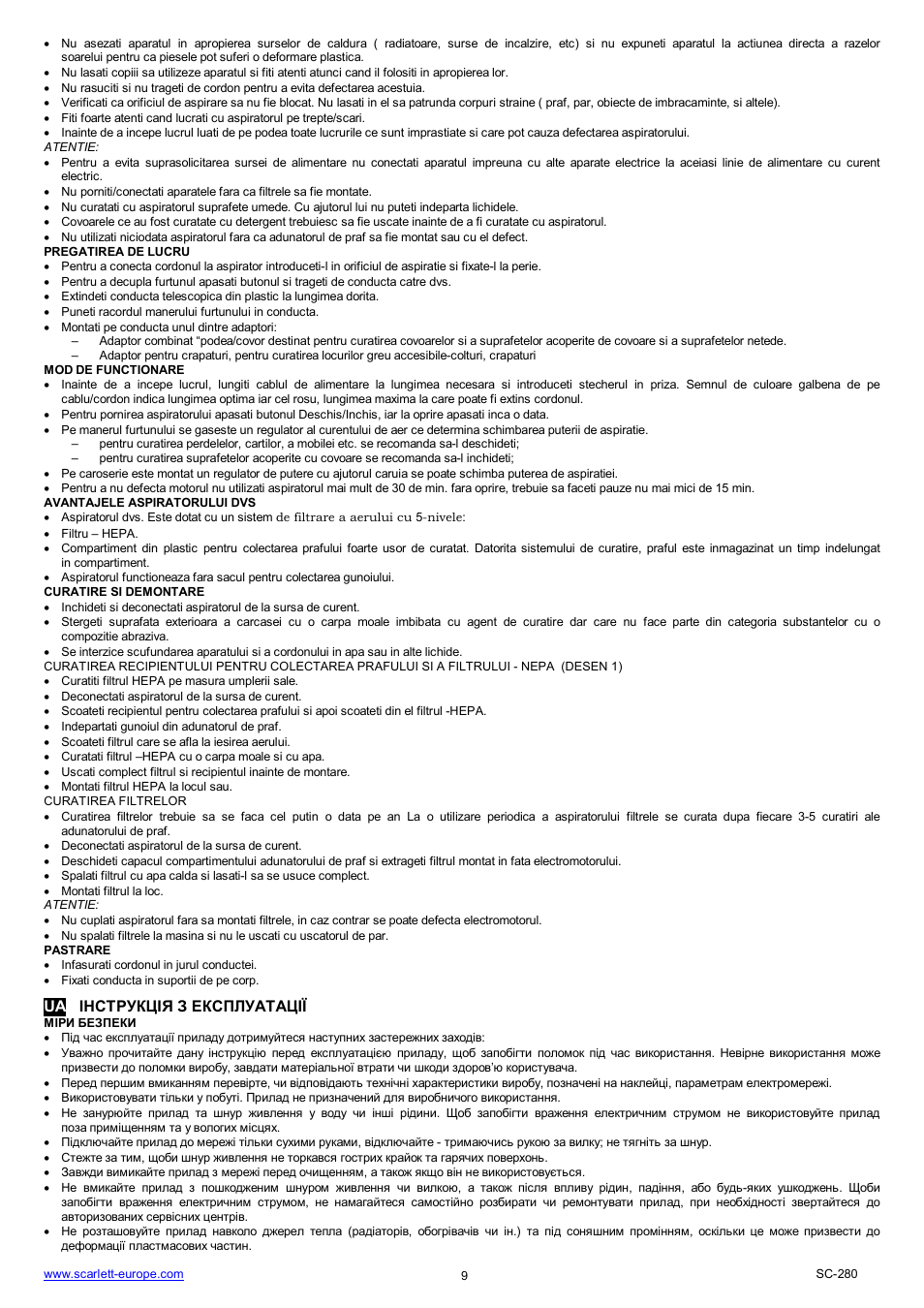 Scarlett SC-280 User Manual | Page 9 / 18