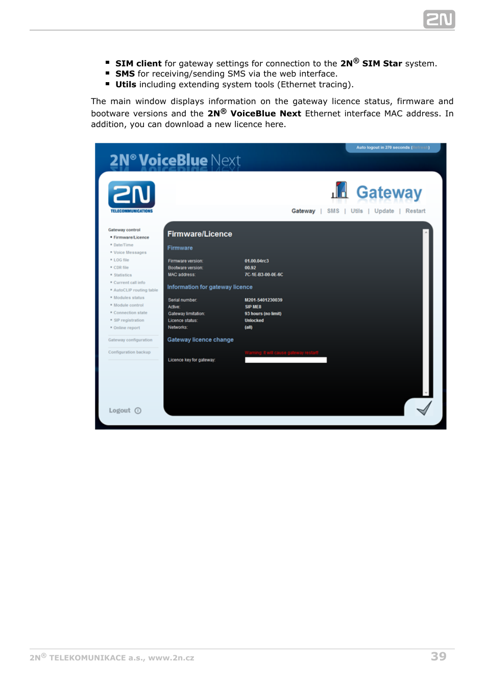 2N VoiceBlue Next v3.1 User Manual | Page 39 / 92