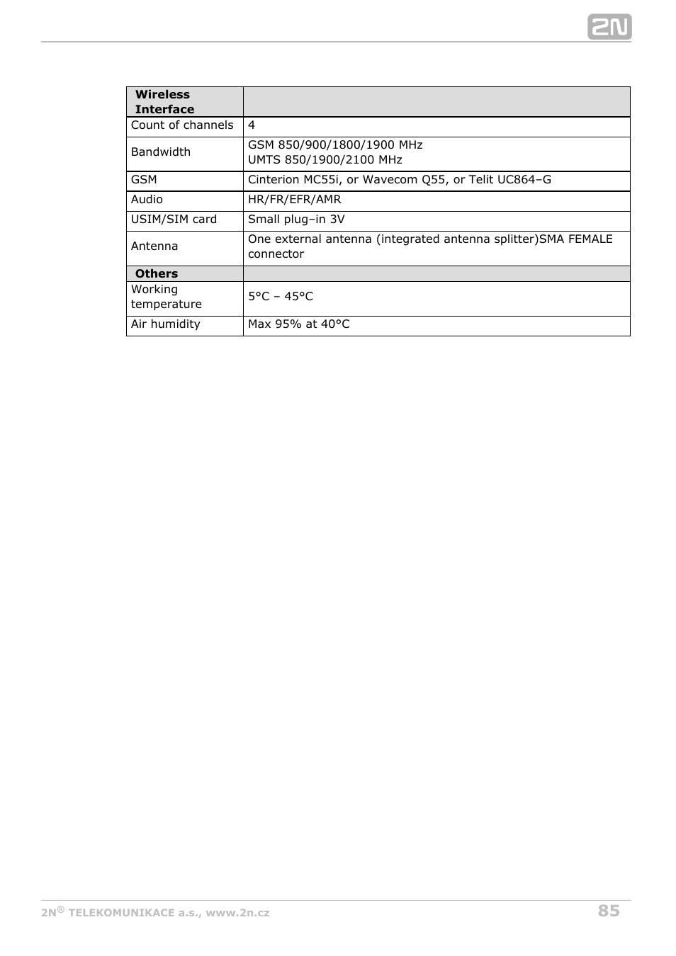 2N VoiceBlue Next v3.1 User Manual | Page 85 / 92