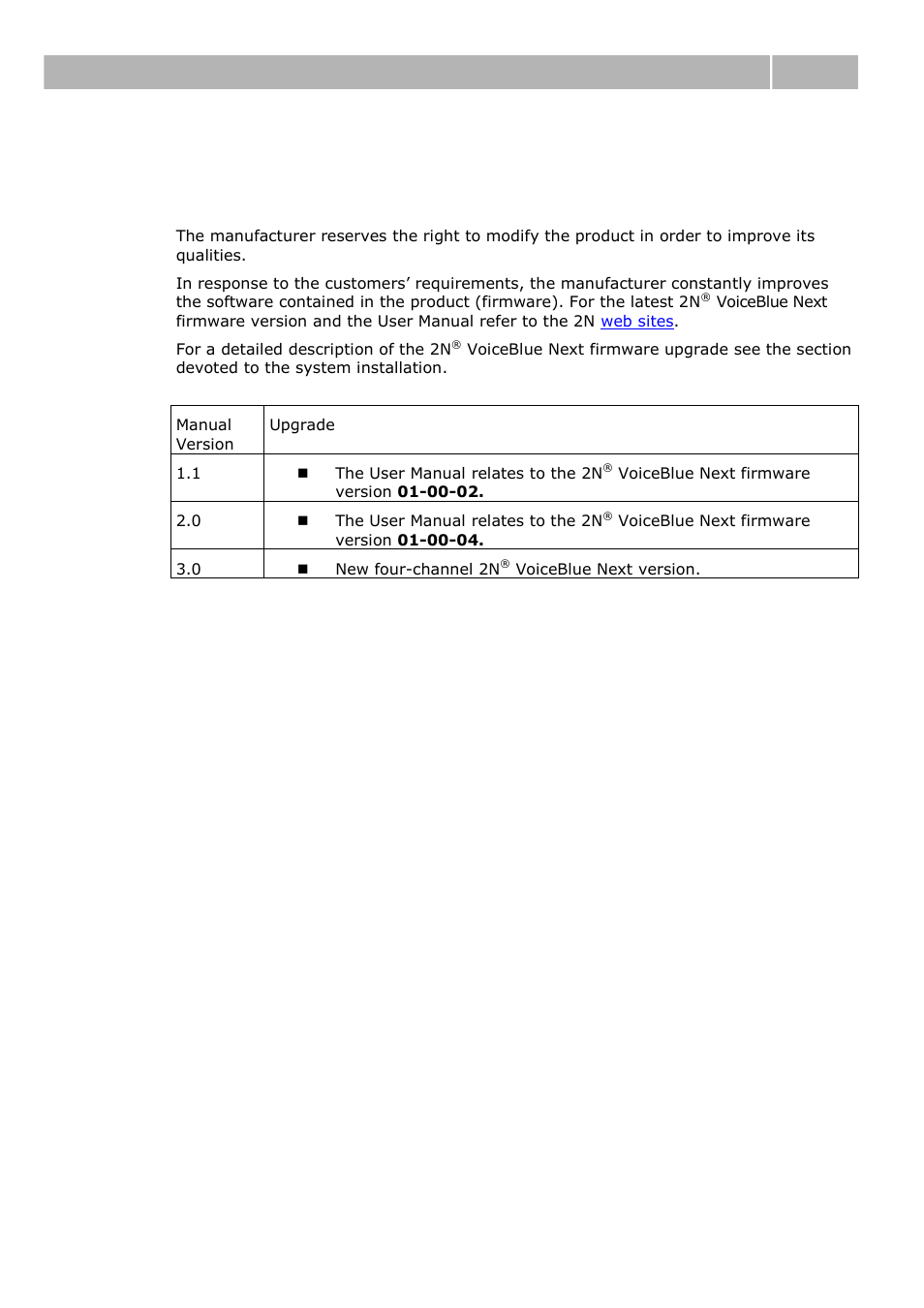 Firmware upgrade, 3 firmware upgrade, Firmware upgrade 1.3 | 2N VoiceBlue Next v3.0 User Manual | Page 10 / 96