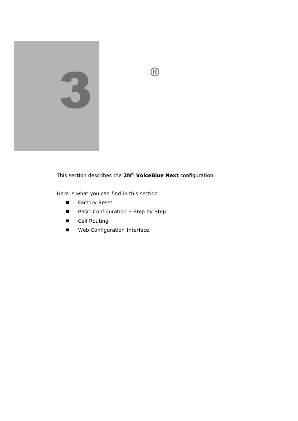 Voiceblue next configuration | 2N VoiceBlue Next v3.0 User Manual | Page 35 / 96