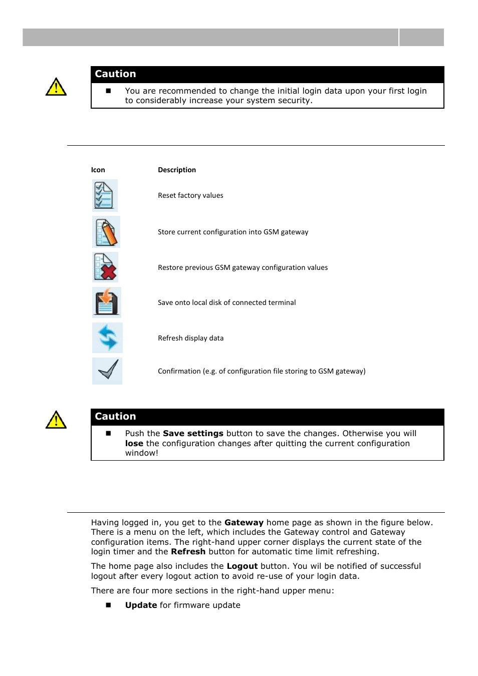 Web icons, Home page, Web configuration interface 3.4 | 2N VoiceBlue Next v3.0 User Manual | Page 46 / 96