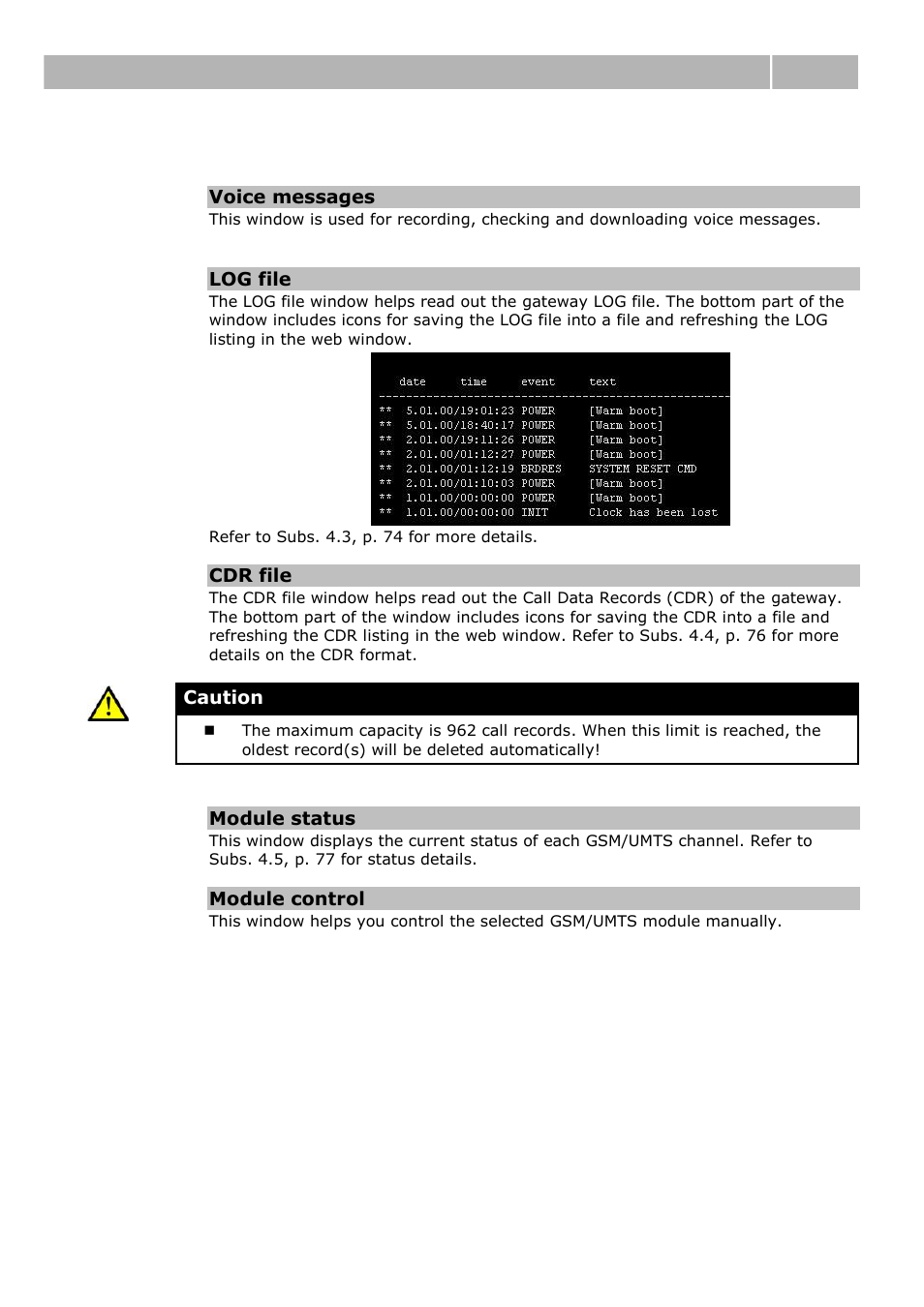 Web configuration interface 3.4 | 2N VoiceBlue Next v3.0 User Manual | Page 49 / 96