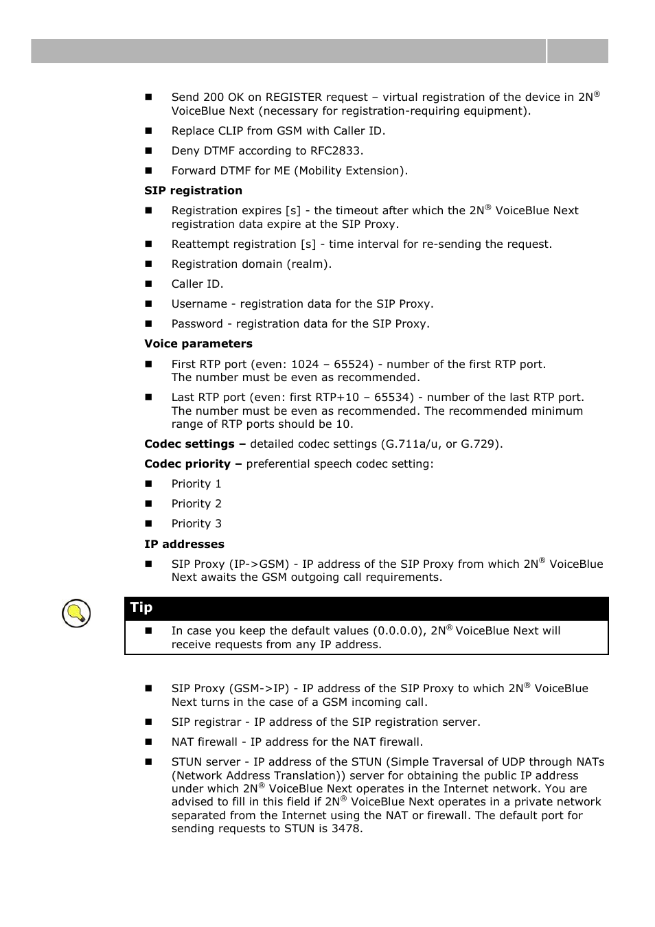 Web configuration interface 3.4 | 2N VoiceBlue Next v3.0 User Manual | Page 52 / 96