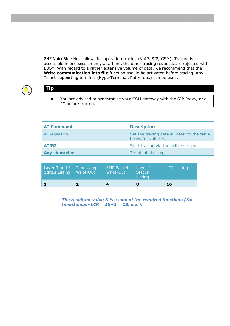 Tracing, 7 tracing, Tracing 4.7 | 2N VoiceBlue Next v3.0 User Manual | Page 82 / 96