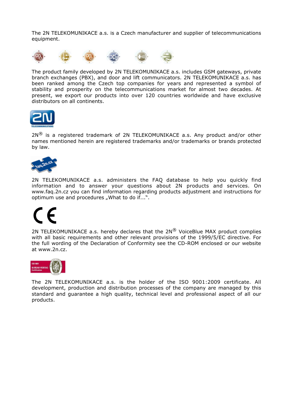 Content | 2N VoiceBlue MAX v1.5 User Manual | Page 2 / 109