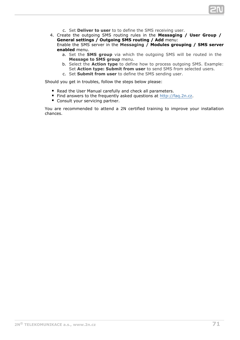 2N VoiceBlue MAX v1.5 User Manual | Page 71 / 109