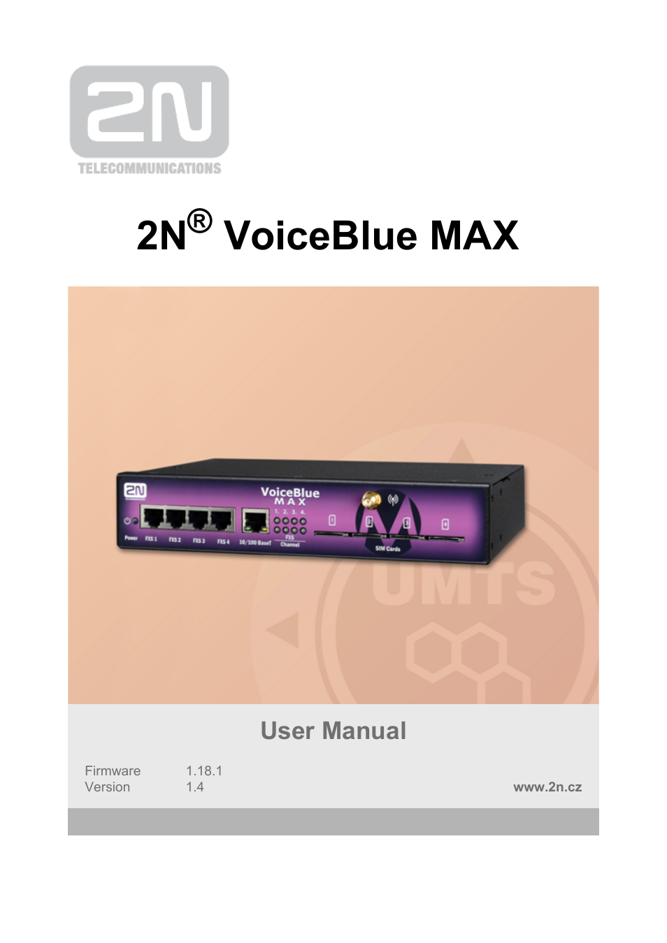 2N VoiceBlue MAX v1.4 User Manual | 109 pages