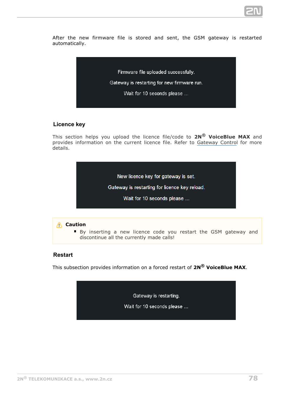 2N VoiceBlue MAX v1.4 User Manual | Page 78 / 109