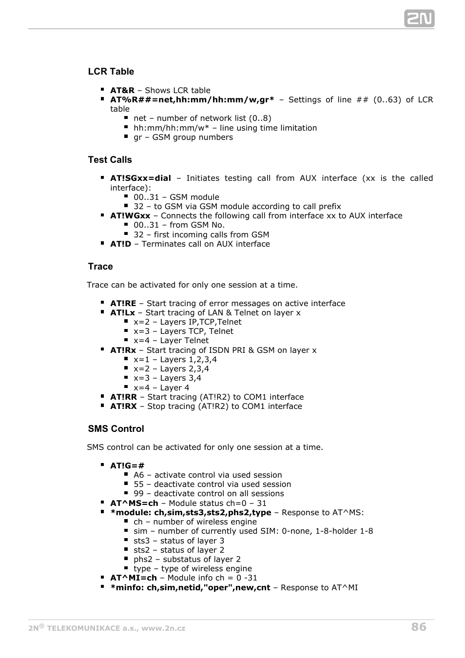 2N VoiceBlue MAX v1.4 User Manual | Page 86 / 109