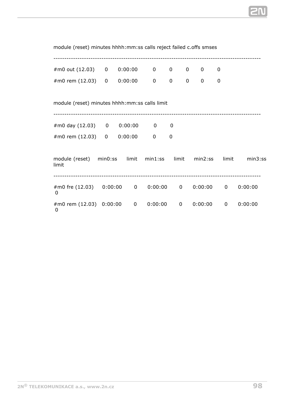 2N VoiceBlue MAX v1.4 User Manual | Page 98 / 109