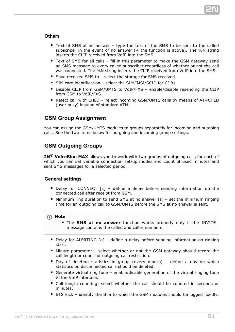 Gsm group assignment, Gsm outgoing groups | 2N VoiceBlue MAX v1.3 User Manual | Page 51 / 107