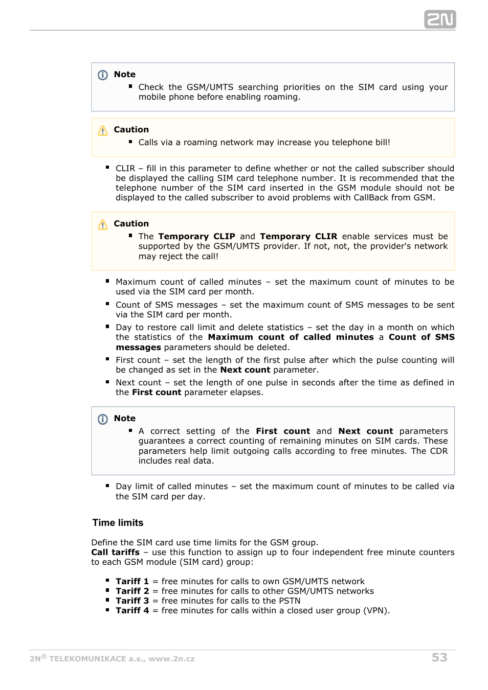 2N VoiceBlue MAX v1.3 User Manual | Page 53 / 107