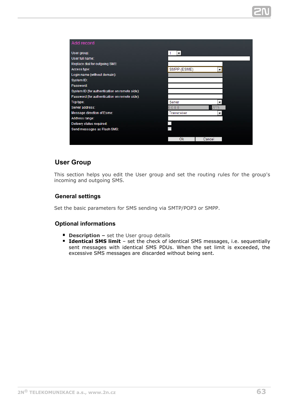 User group | 2N VoiceBlue MAX v1.3 User Manual | Page 63 / 107