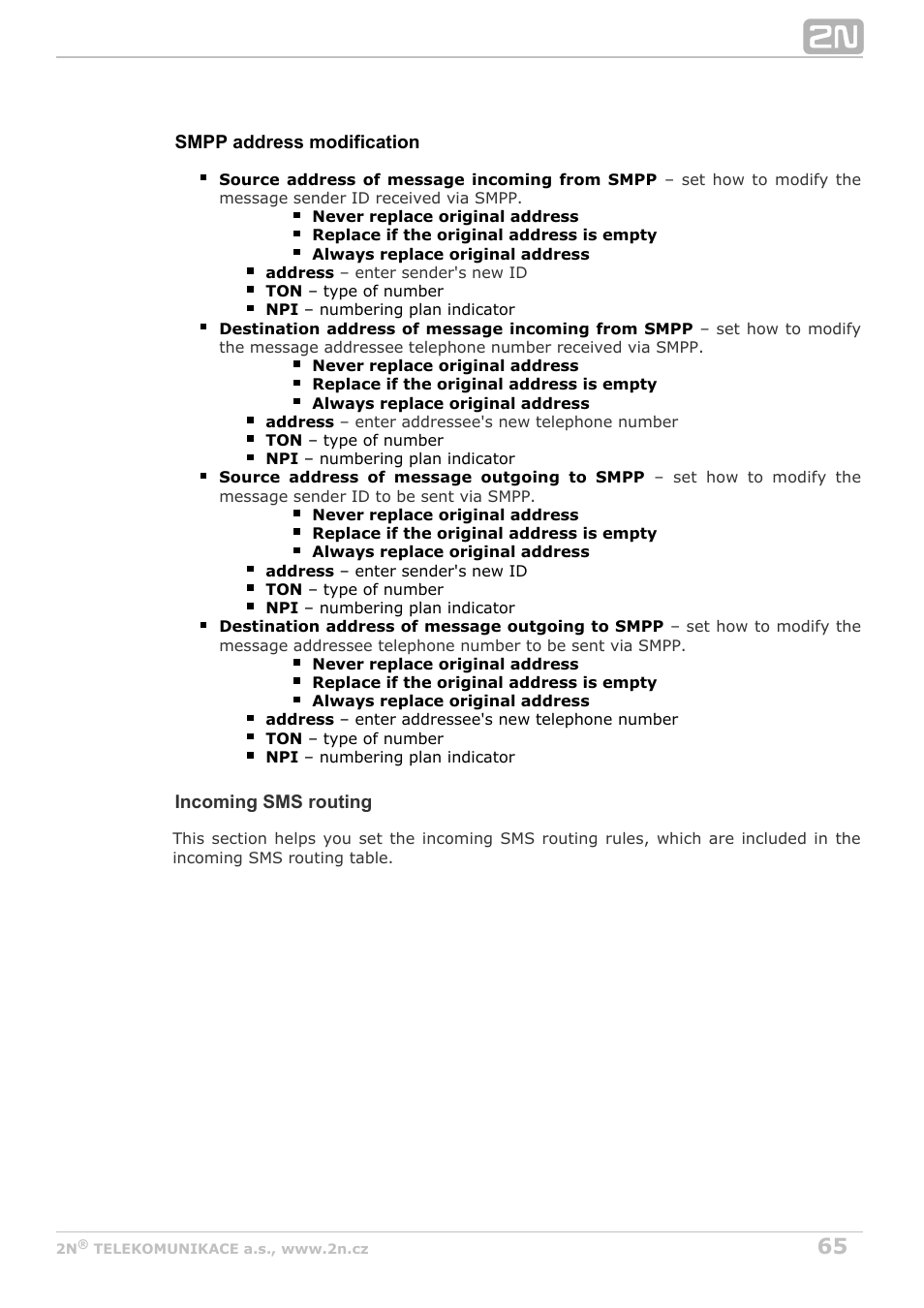 2N VoiceBlue MAX v1.3 User Manual | Page 65 / 107