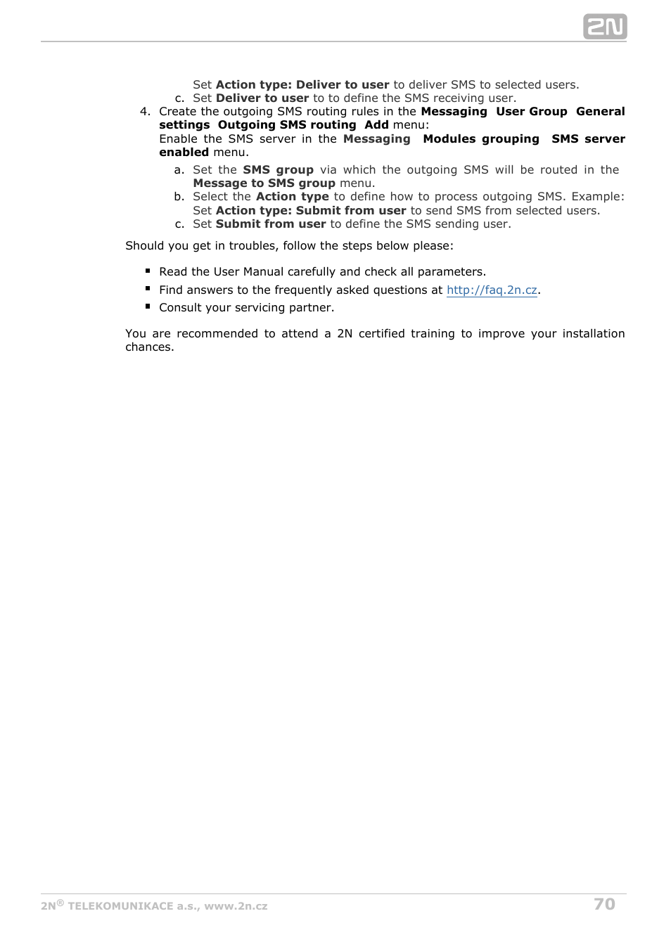 2N VoiceBlue MAX v1.3 User Manual | Page 70 / 107