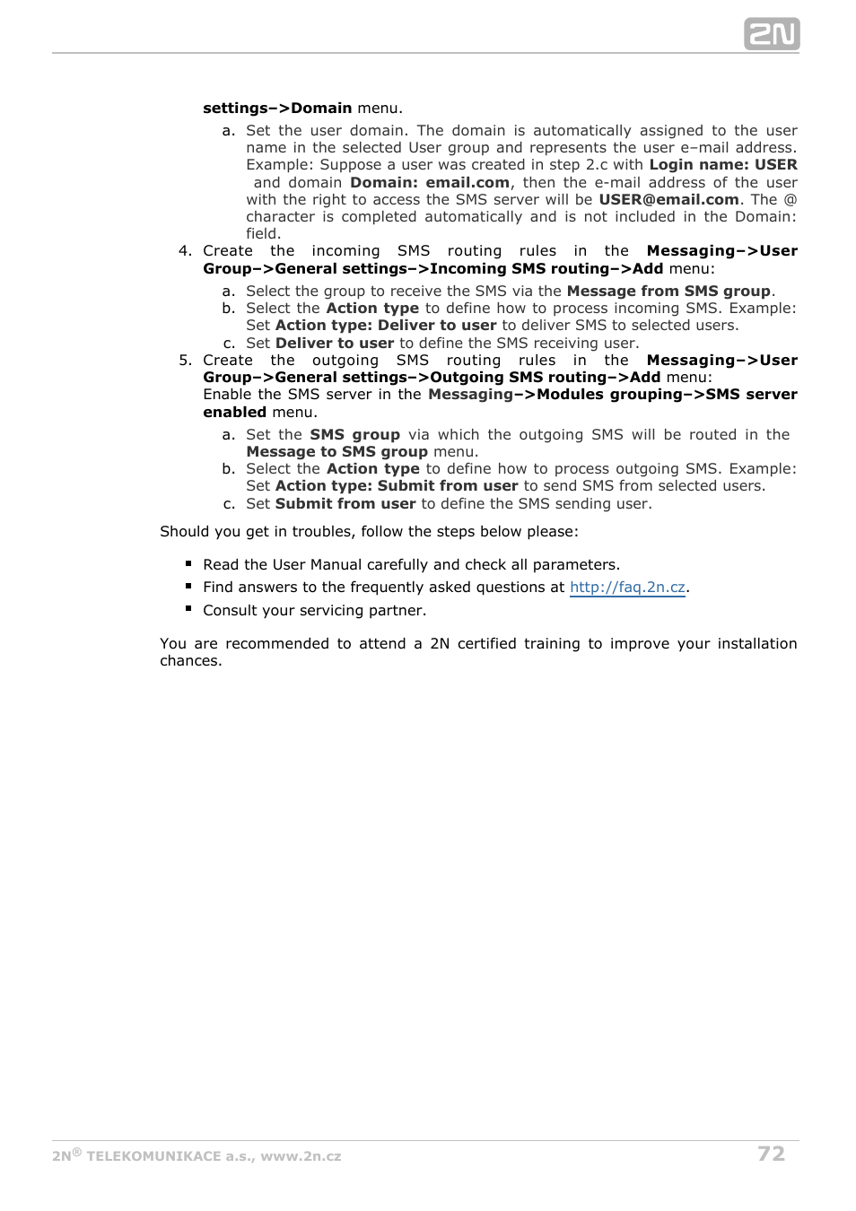 2N VoiceBlue MAX v1.3 User Manual | Page 72 / 107