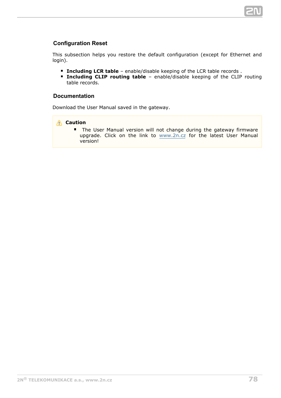 2N VoiceBlue MAX v1.3 User Manual | Page 78 / 107