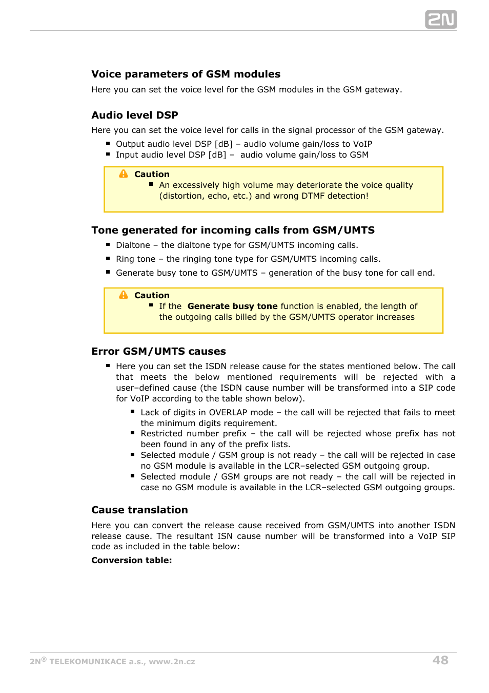 2N VoiceBlue MAX v1.2 User Manual | Page 48 / 111