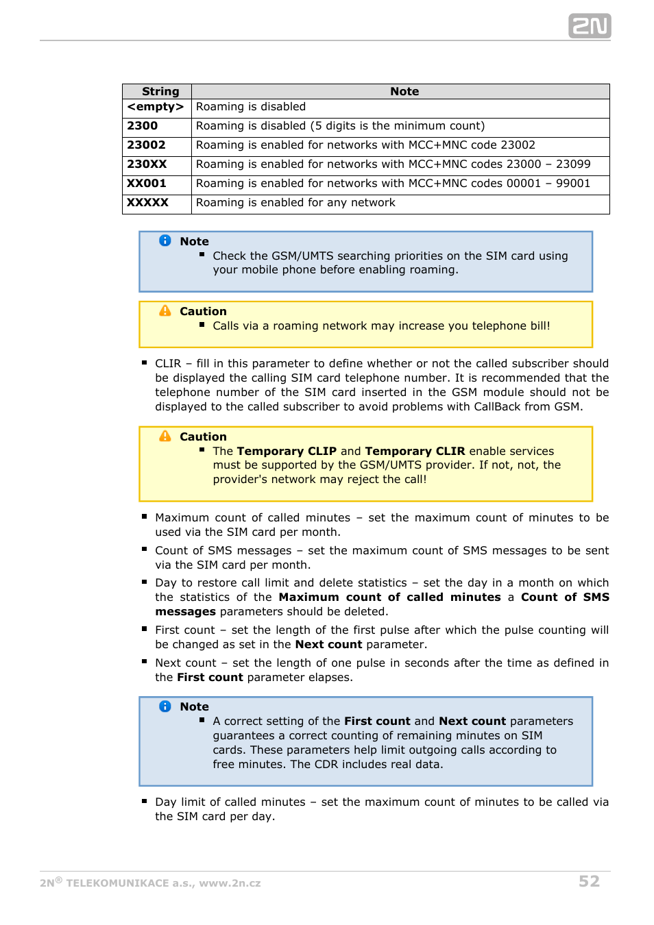 2N VoiceBlue MAX v1.2 User Manual | Page 52 / 111