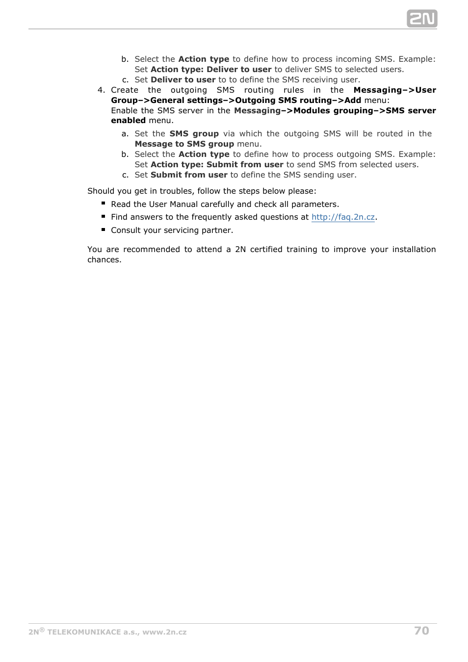 2N VoiceBlue MAX v1.2 User Manual | Page 70 / 111