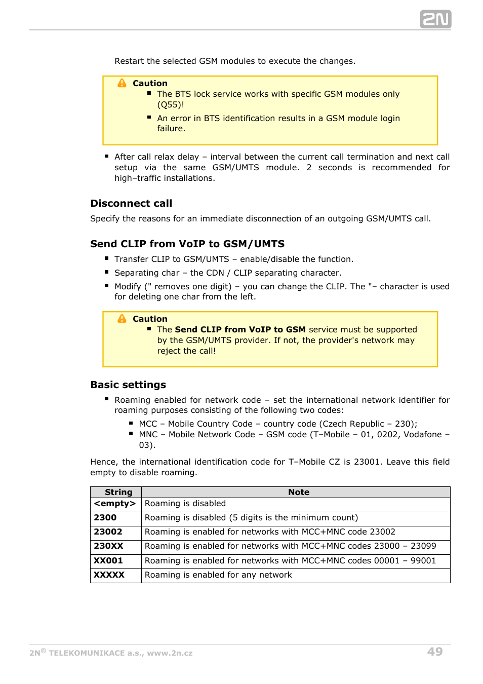 2N VoiceBlue MAX v1.1 User Manual | Page 49 / 104