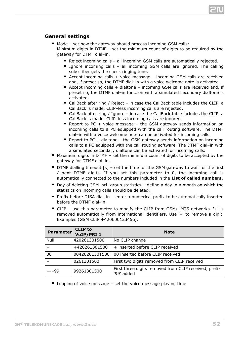 2N VoiceBlue MAX v1.1 User Manual | Page 52 / 104